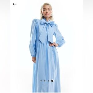 Sister Jane Knickknack Blue Bow Midaxi Dress